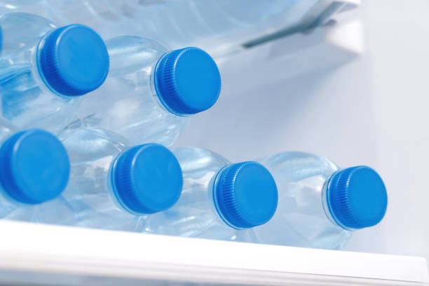 istock Cold drinking water bottles in the refrigerator 1480597009