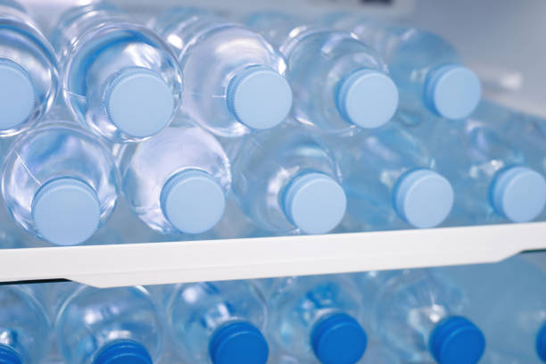 istock Cold drinking water bottles in the refrigerator 1480597183