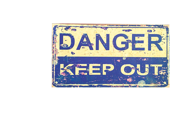 istock Text on vintage sign danger keep out. 1480601711