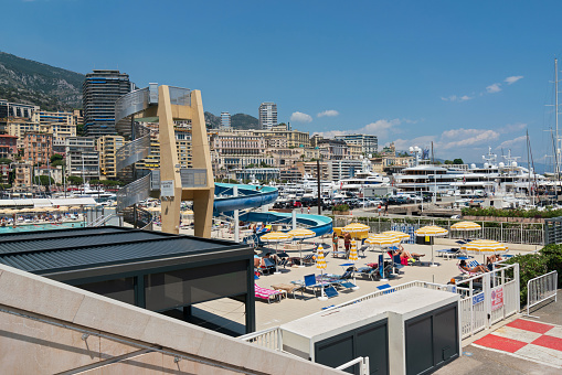 Outdoor swimming pool, Stade nautique Rainier III Swimming Pool, Monaco Open-air swimming pool situated right in the heart of the port