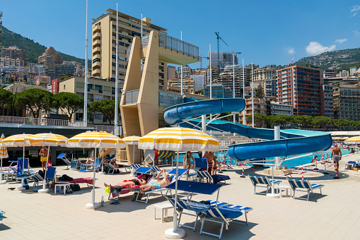 Outdoor swimming pool, Stade nautique Rainier III Swimming Pool, Monaco Open-air swimming pool situated right in the heart of the port