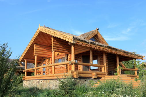 It is wooden bungalow in Yaroslavl region, Russia
