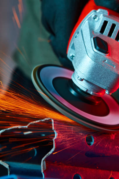 istock Worker Cutting Steel With Grinder 1480608825