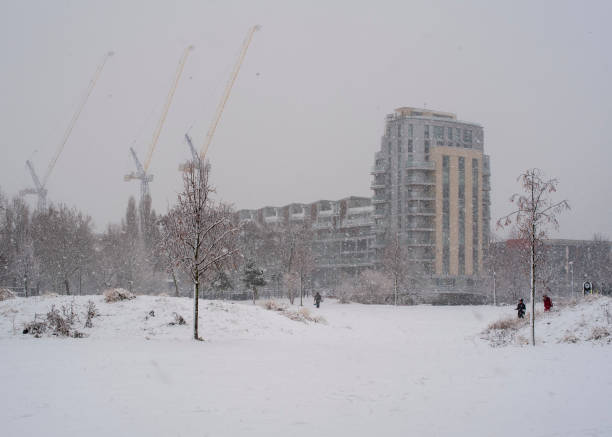 istock Snow in Wennington Green, Hackney, London 1480608850
