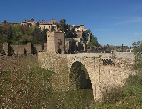 Puente de Alcántara is a Roman arch bridge in Toledo, Spain