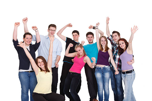 istock Happy smiling friends have fun together 148061203