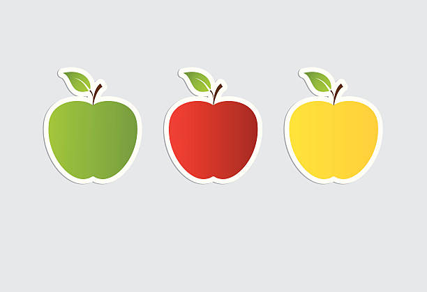 apple sticker collection vector art illustration