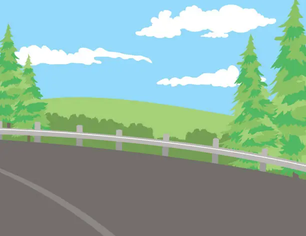 Vector illustration of Nature Landscape With Road