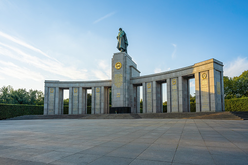 Berlin, Germany - Sep 4, 2019: Soviet Memorial at Tiergarten park - Berlin, Germany
