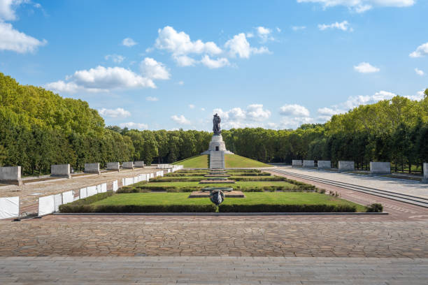 Berlin, Germany - Sep 10, 2019: Soviet War Memorial at Treptower Park - designed by Yakov Belopolsky in 1949 - Berlin, Germany