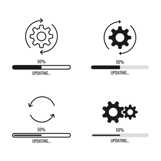 Vector illustration of Update Icon Set Vector Design.