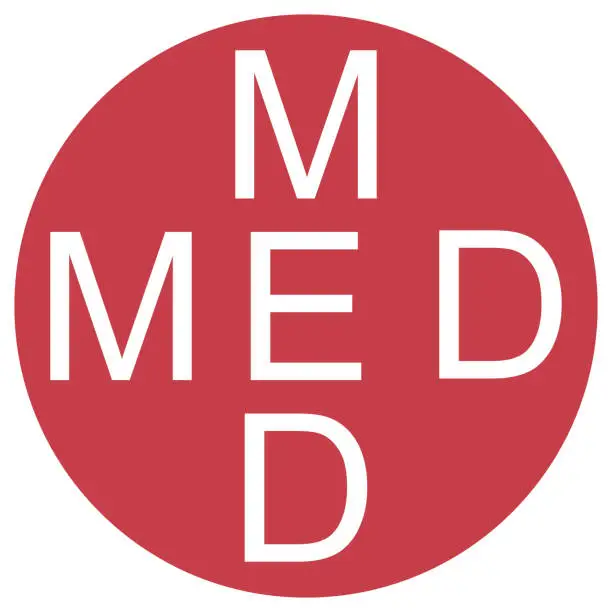 Vector illustration of Logo med cross, medica health, symbol d, care medicine sign