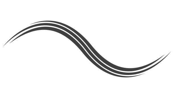 Line wind effect, motion curve glow beam, swirl stripe wave Line wind effect, motion curve glow beam swirl stripe wave wave png stock illustrations