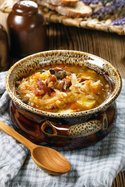istock Traditional russian sour cabbage soup 1480632576