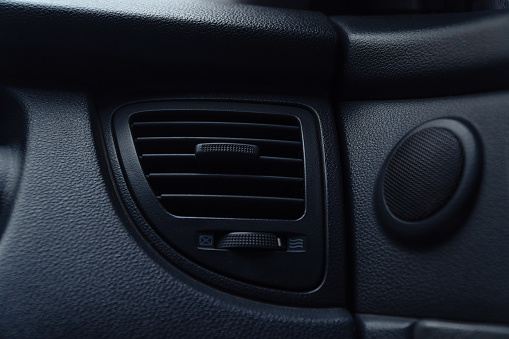 Car interior, close-up air conditioner