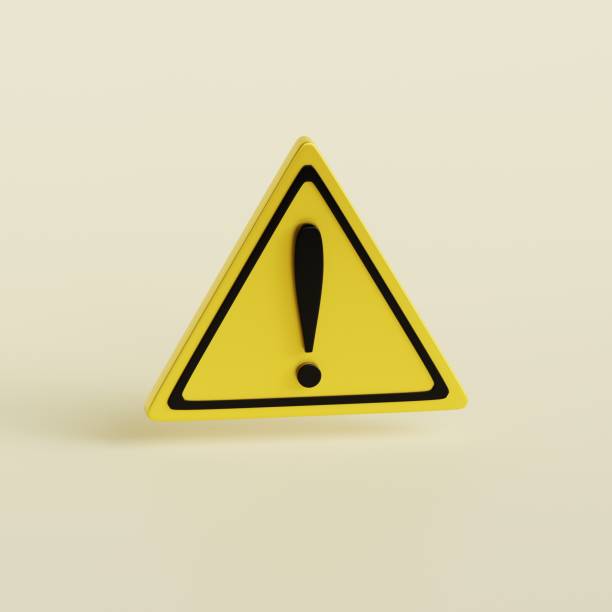 istock Exclamation danger warning sign on white background. Caution and alarm sign. 3D render Illustration 1480634490