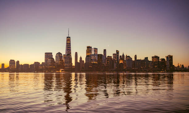 Free Stock Photo of New York City skyline at dusk with water | Download ...