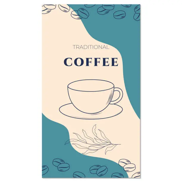 Vector illustration of cup of coffee poster