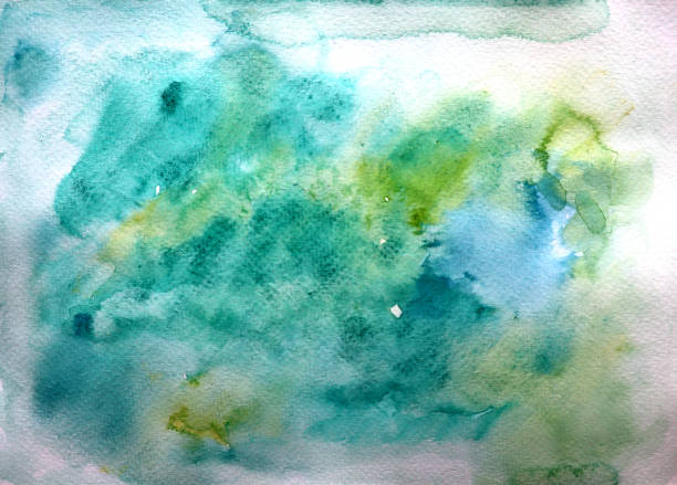 istock Watercolor blur. Turquoise and green colors 1480639008