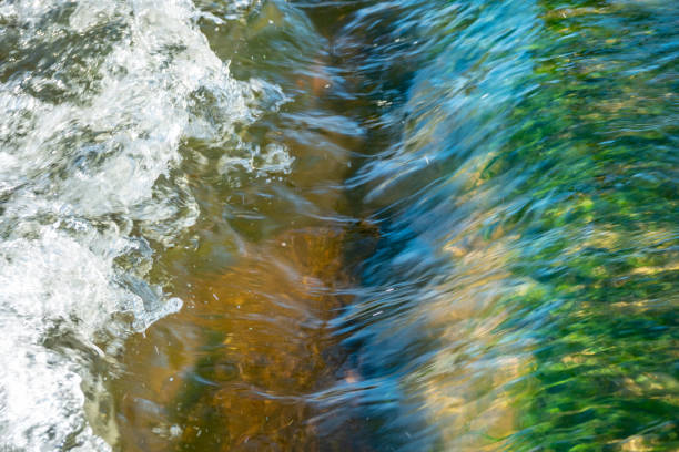 Rapids on River Darent at Eynsford Ford in Kent, England