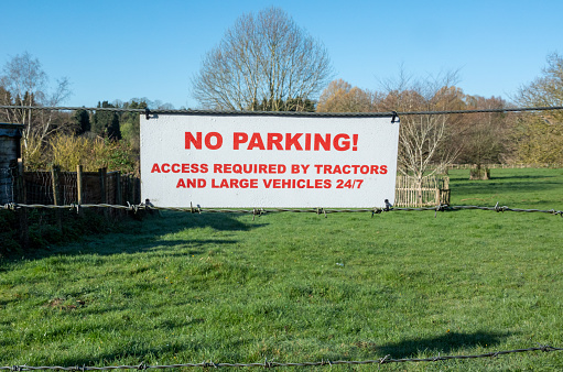 No Parking Sign at Eynsford in Kent, England