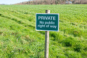 No Public Access Sign near Eynsford in Kent, England