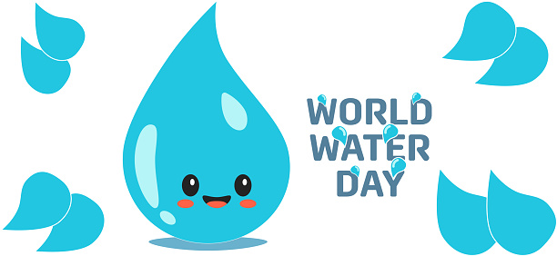 Funny Blue Ran Drop Blue Funny Water Drop World Water Day Stock Illustration - Download ...
