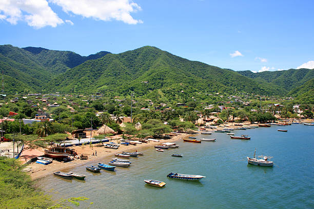 Caribbean town quarter of Taganga, Colombia