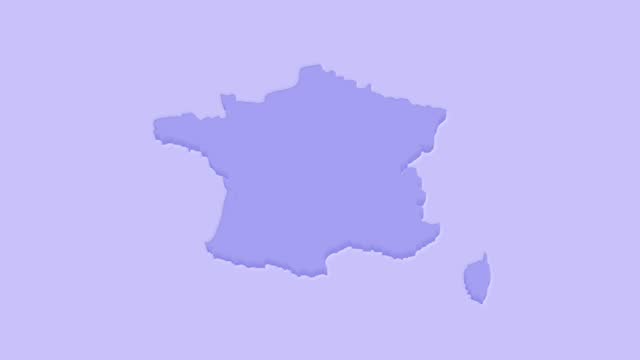 France outline map stock video