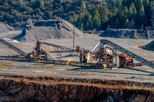 Rock and gravel quarry, Northern California.