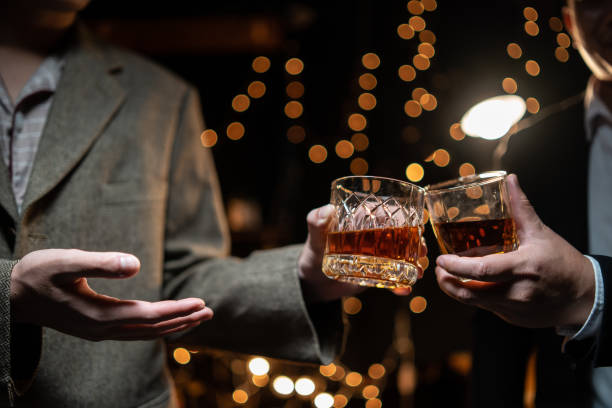 istock Celebrate whiskey on a friendly party in  restaurant 1480671284
