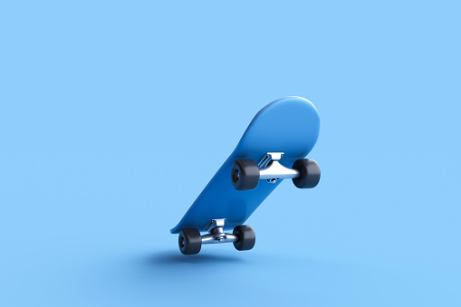 Skateboard, Skateboarding, Three Dimensional, Cut Out, Blue