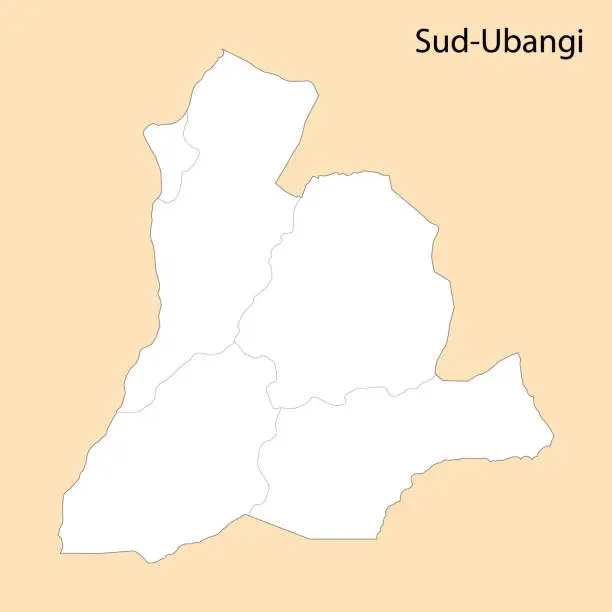 Vector illustration of High Quality map of Sud-Ubangi is a region of DR Congo