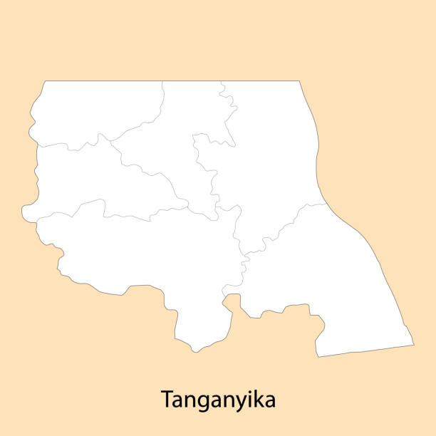 High Quality map of Tanganyika is a region of DR Congo High Quality map of Tanganyika is a region of DR Congo, with borders of the districts republic of tanganyika stock illustrations