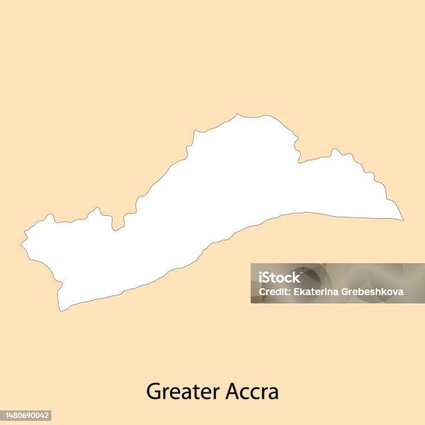 グレーターアクラの高品質地図はガーナの地域です - イラスト素材...