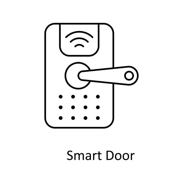 Vector illustration of Smart Door Vector  outline Icons. Simple stock illustration stock