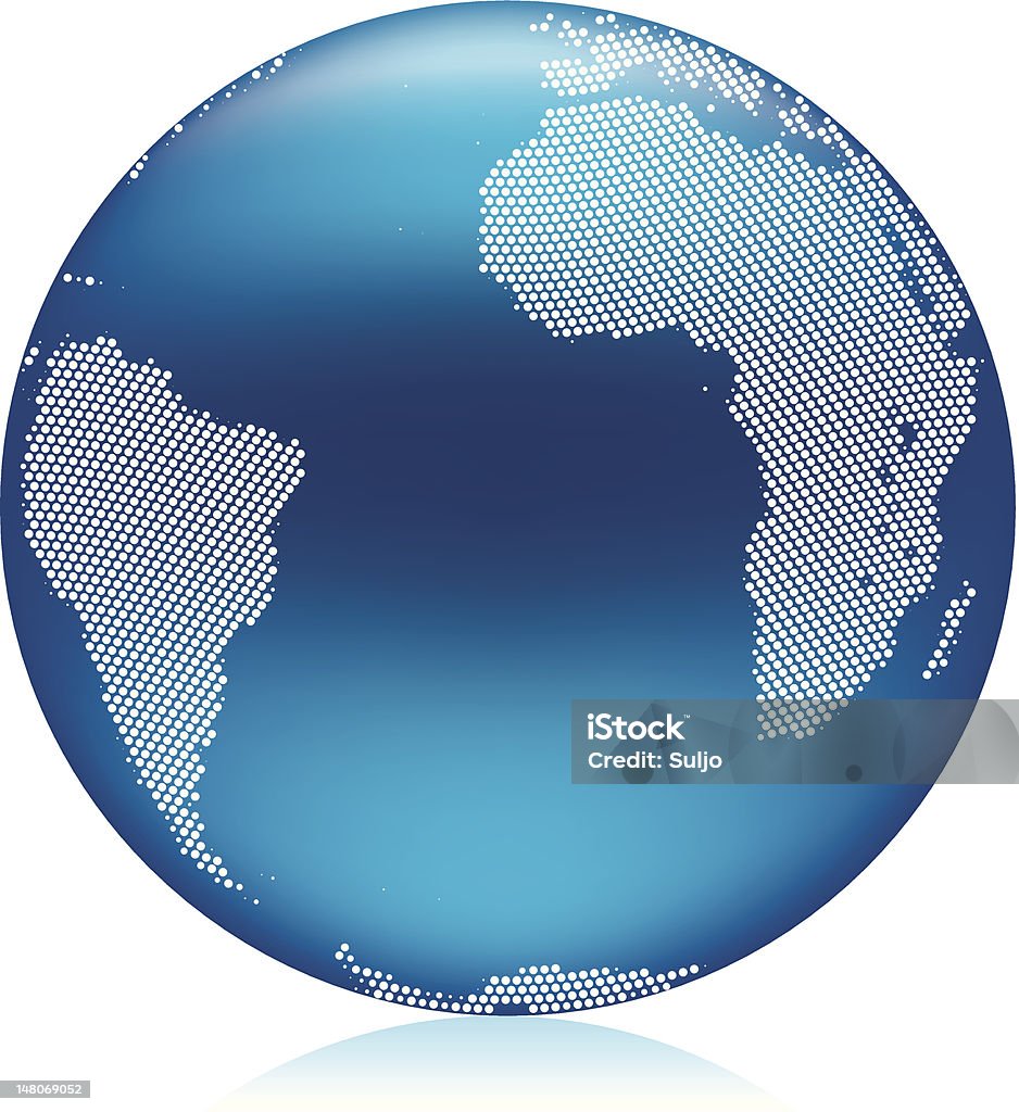 Einfache Blue world globe - Lizenzfrei Südhalbkugel Vektorgrafik