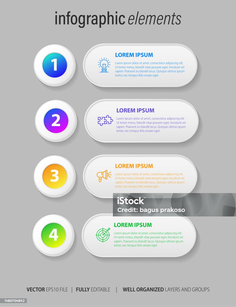 Items Infographic Examples Four Item Infographic Elements Stock Illustration - Download Image Now ...