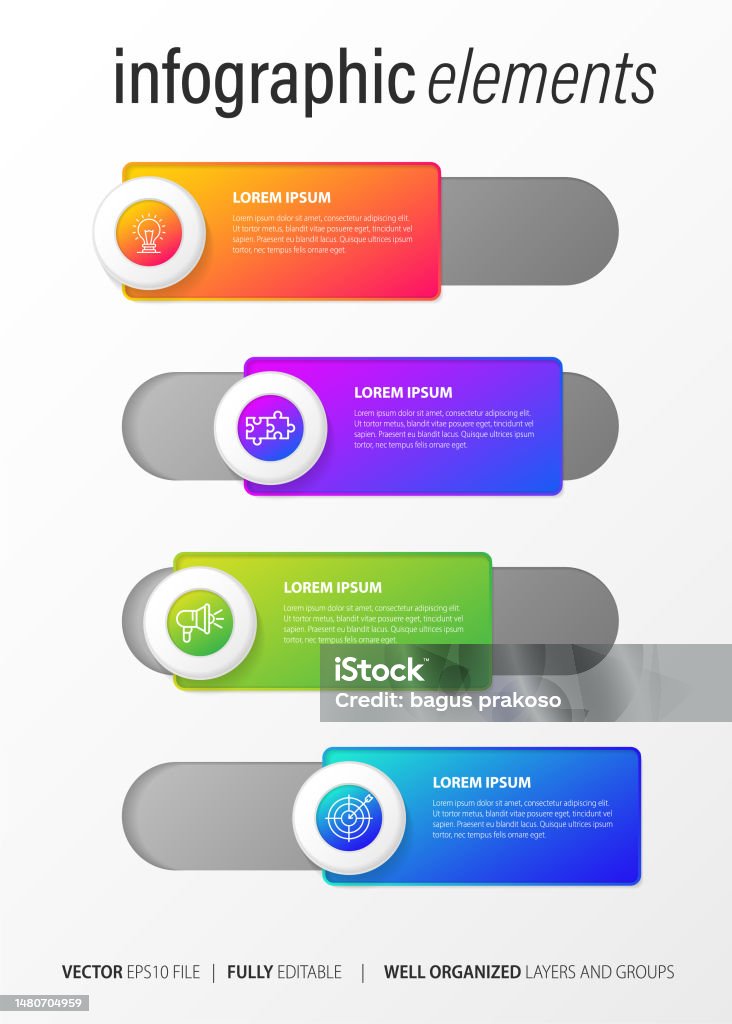 Items Infographic Examples Four Item Infographic Elements Stock Illustration - Download Image Now ...