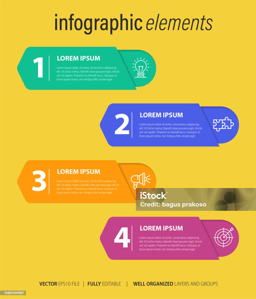 Items Infographic Examples Four Item Infographic Elements Stock Illustration - Download Image Now ...