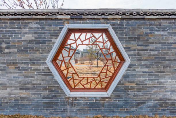 Classical wooden hollowed out Windows