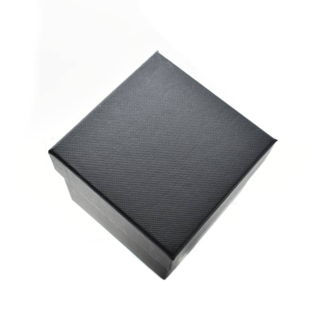 istock black paper box on white background, packaging industry 1480715118