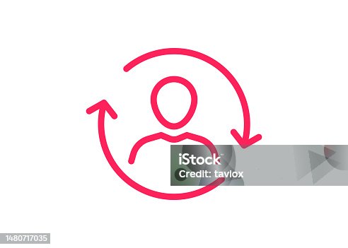 istock Switch account or Switch user vector icon in line style design for website design, app, UI, isolated on white background. EPS 10 vector illustration. stock illustration. User offer vector icon. Human resources. Arrow. Circle. 1480717035
