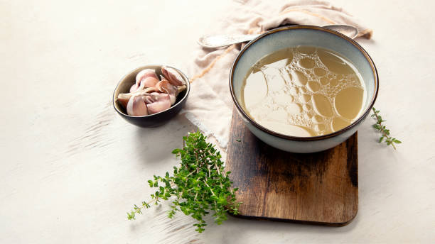 istock Broth in Bowl, healthy food, top view, copy space 1480720997