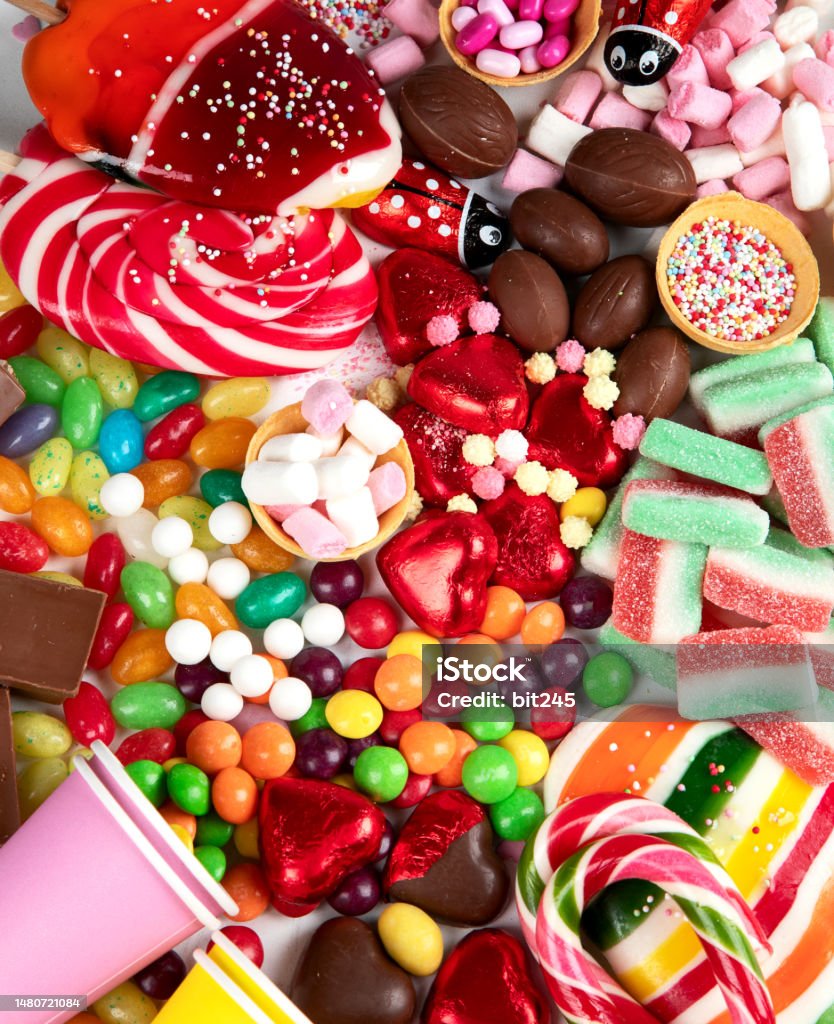 Candy Sweets Example Various Sweets Assortment Candy Bonbon Chocholate On White Background ...