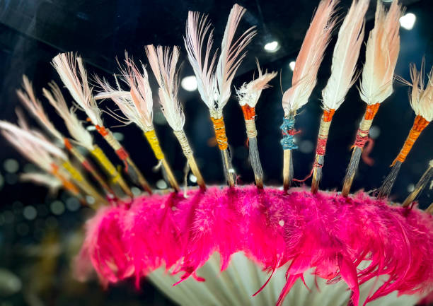istock Bolivian anscient ornaments made from bird feathers 1480721136