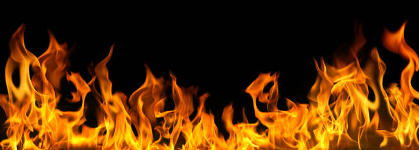 istock Blurred fire embers over black background. bonfire in motion blur. 1480721887