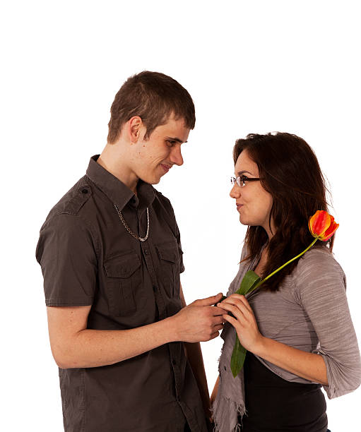 istock Young couple with tulip 148072368