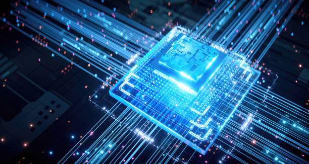 istock 3D rendering of cyberpunk AI. Circuit board. Technology background. Central Computer Processors CPU and GPU concept. Motherboard digital chip. Tech science background. 1480724658