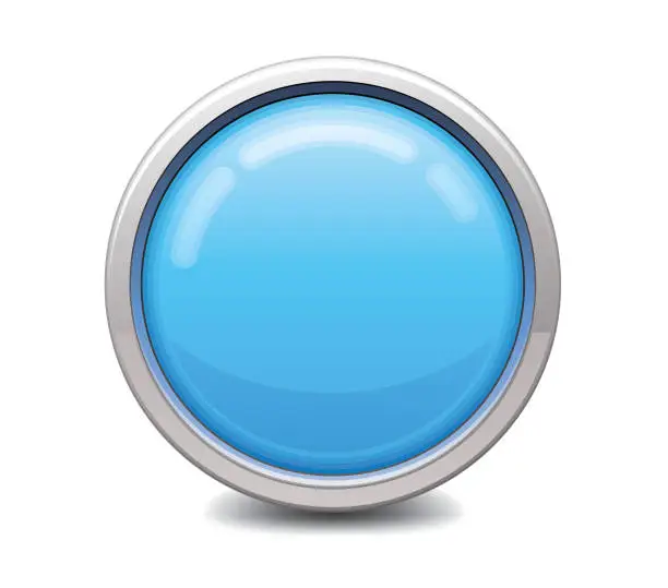 Vector illustration of Shiny Blue Blank Button Icon